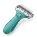 Furbliss One-Click Deshedding Brush - teal with stainless steel bristles