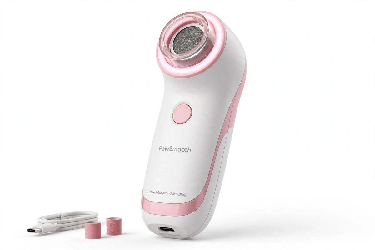 Furbliss LED Pet Nail Grinder - white and pink with LED light